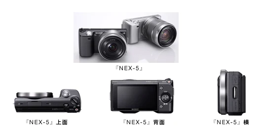 Sony Alpha NEX-5 (manufacturer montage of camera views)